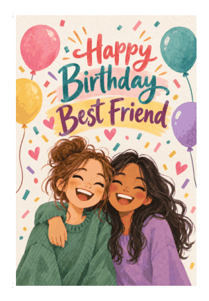 Preview of Happy Birthday Card for Best Friend