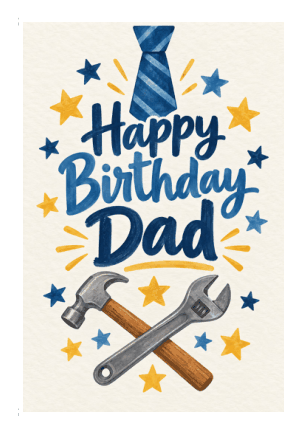 Preview of Happy Birthday Card for Dad Printable