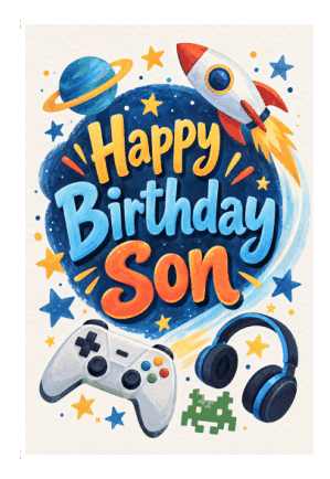 Preview of Happy Birthday Card for Son