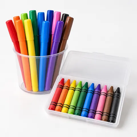 Crayons and markers set